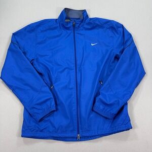 Nike Clima Fit Windbreaker Jacket Men's Large Blue‎ Full Zip Lightweight Golf